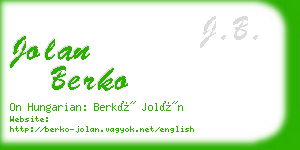 jolan berko business card